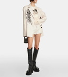 Xu Zhi Belted linen shorts