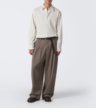 Studio Nicholson View striped cotton and linen shirt
