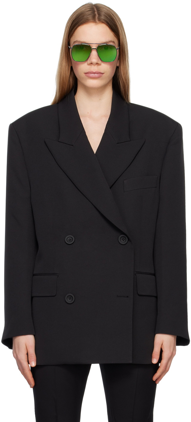 Acne Studios Black Double-Breasted Blazer Acne Studios