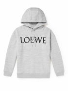 Loewe - Logo-Print Cotton-Jersey Hoodie - Gray