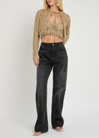 Rabanne Bead-embellished Metallic Crochet Cardigan Gold