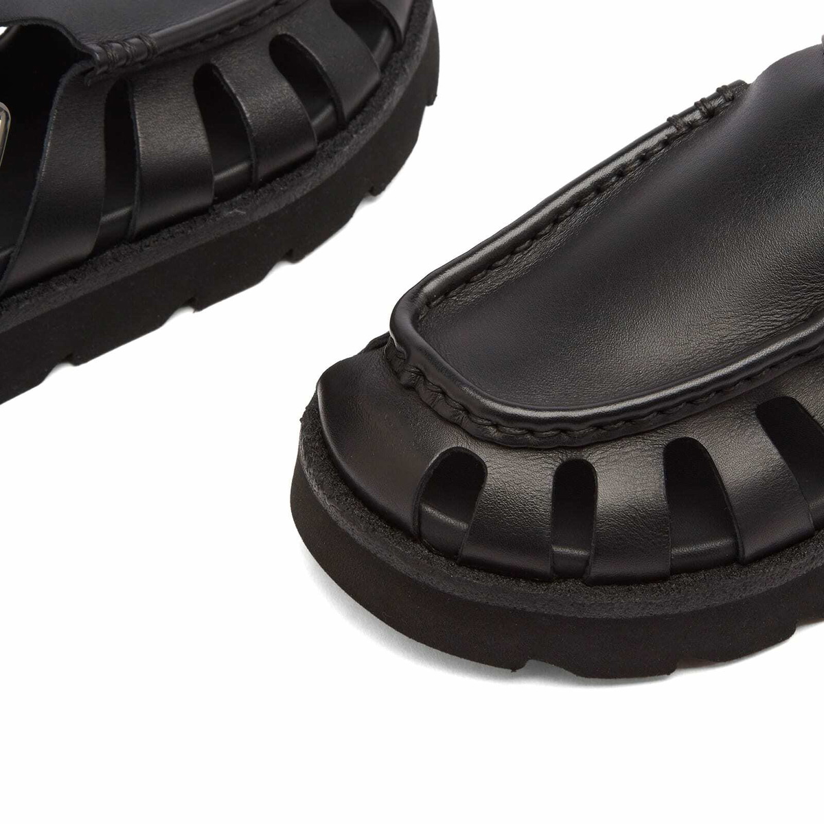 Clarks Originals Women's Meadow Buckle Sandal in Black Leather