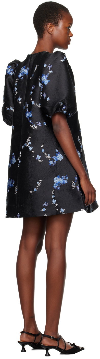 ganni black jacquard mini dress Ganni Botanical Jacquard Mini Dress main image 1