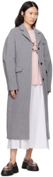 MSGM Gray Dropped Shoulder Coat