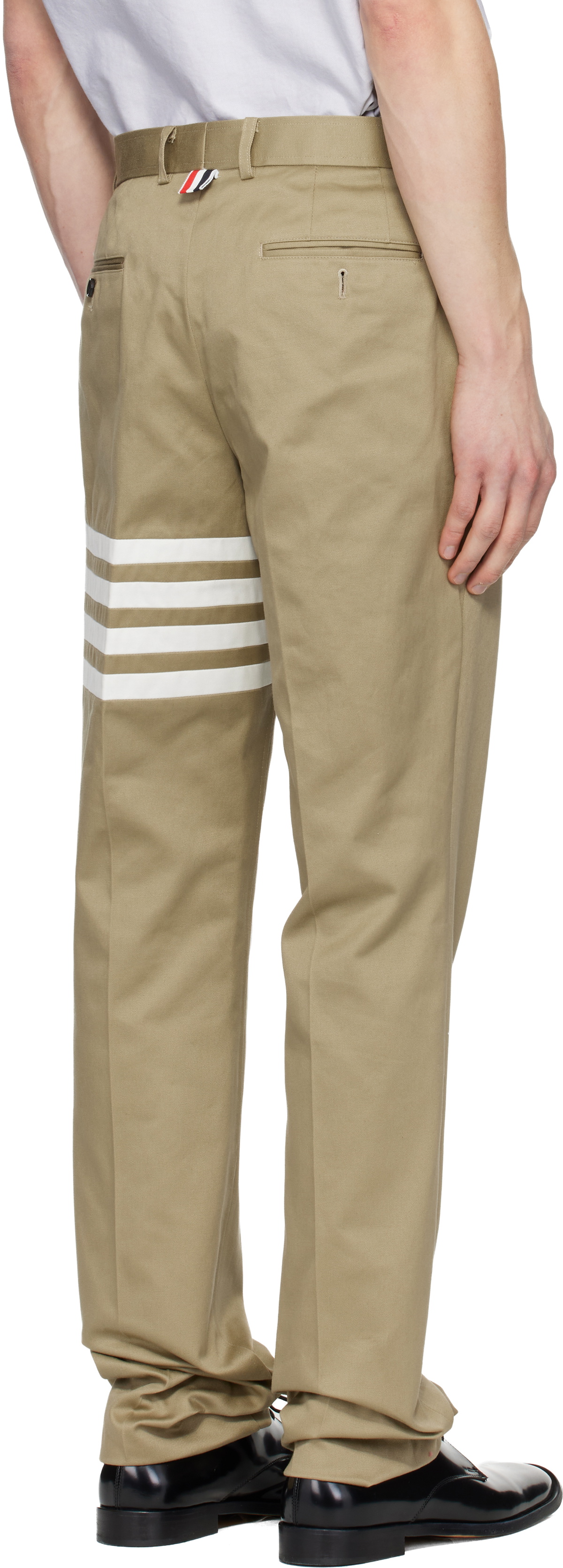 Thom Browne Beige Cotton Twill 4-Bar Unconstructed Chino Trousers