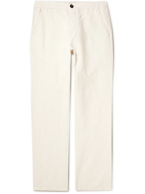 Photo: Oliver Spencer - Straight-Leg Cotton and Hemp-Blend Drawstring Trousers - Neutrals