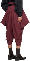 132 5. ISSEY MIYAKE Burgundy Tetra Trousers