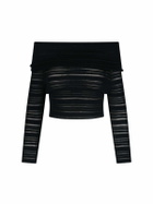 ANDREĀDAMO Striped Crop Top