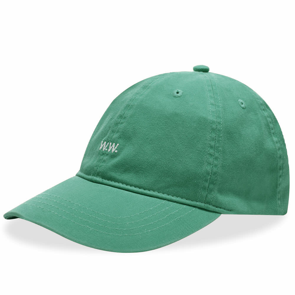 Wood Wood Men's Low Profile Logo Cap in Cushing Green Wood Wood
