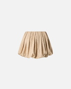 Pinko Full Rhinestone Balloon Miniskirt Warm Taupe Beige