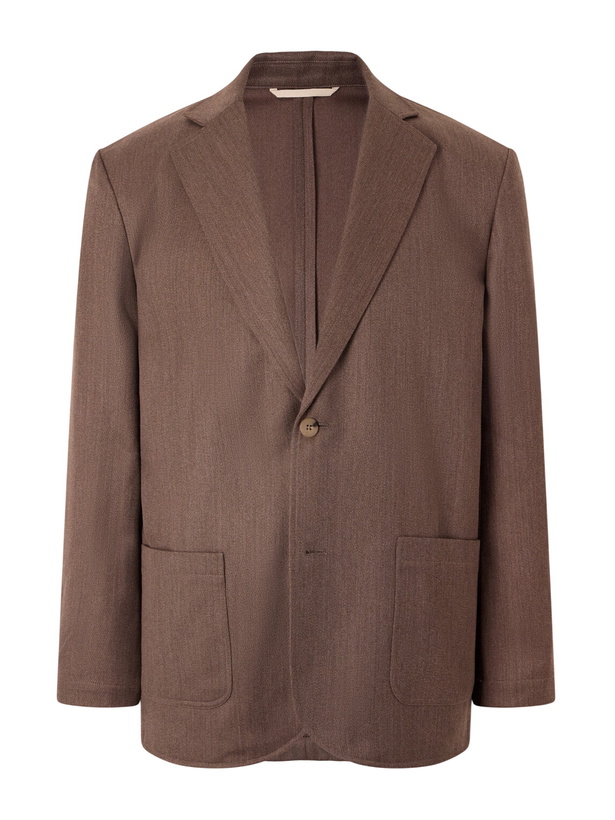 Photo: De Bonne Facture - Writers Wool and Cotton-Blend Suit Jacket - Brown