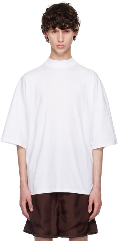 Photo: Jil Sander White Mock Neck T-Shirt