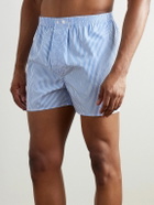 Derek Rose - James Striped Cotton Boxer Shorts - Blue