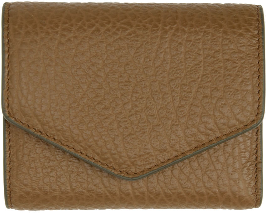 Maison Margiela Brown Leather Envelope Trifold Wallet Maison Margiela