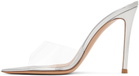 Gianvito Rossi Silver Elle 85 Mules