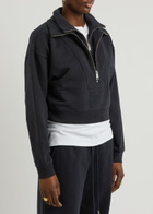 Frame Layered Half-zip Jersey Sweatshirt Navy