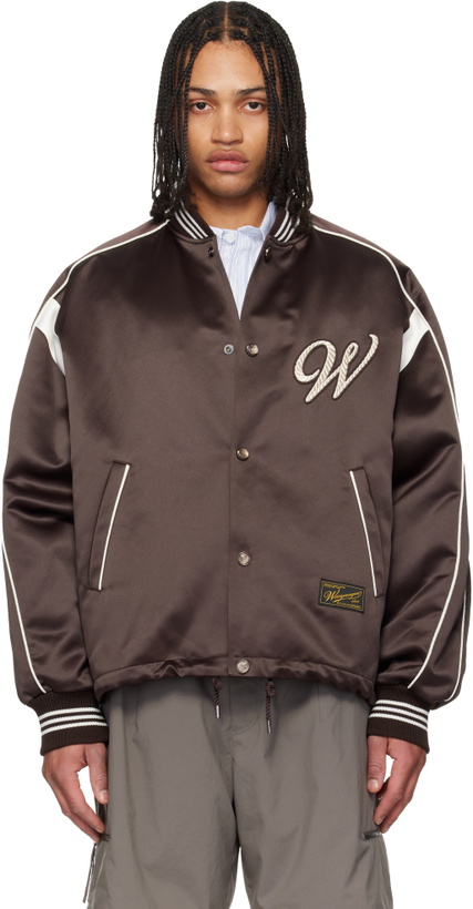 Photo: WOOYOUNGMI Brown Logo Baseball Bomber Jacket