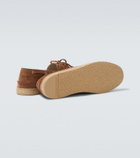 Brunello Cucinelli Jute-trimmed suede boat shoes