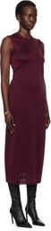 Ferragamo Burgundy Lurex Maxi Dress