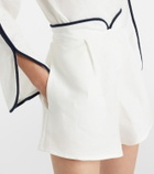 Adriana Degreas Bicolor linen-blend Bermuda shorts