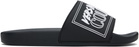 Versace Jeans Couture Black Logo Shelly Pool Slides