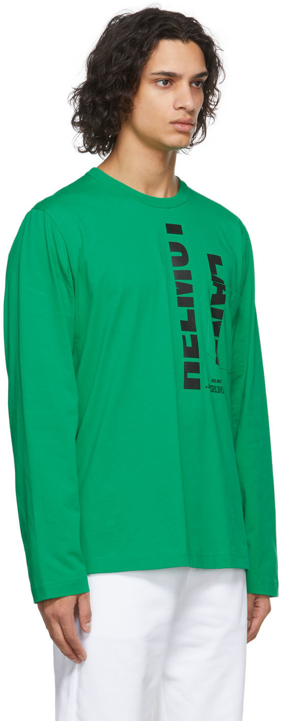 Helmut Lang Green Macro-Mix Long Sleeve T-Shirt Helmut Lang