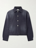 mfpen - Union Cropped Garment-Dyed Organic Denim Jacket - Blue