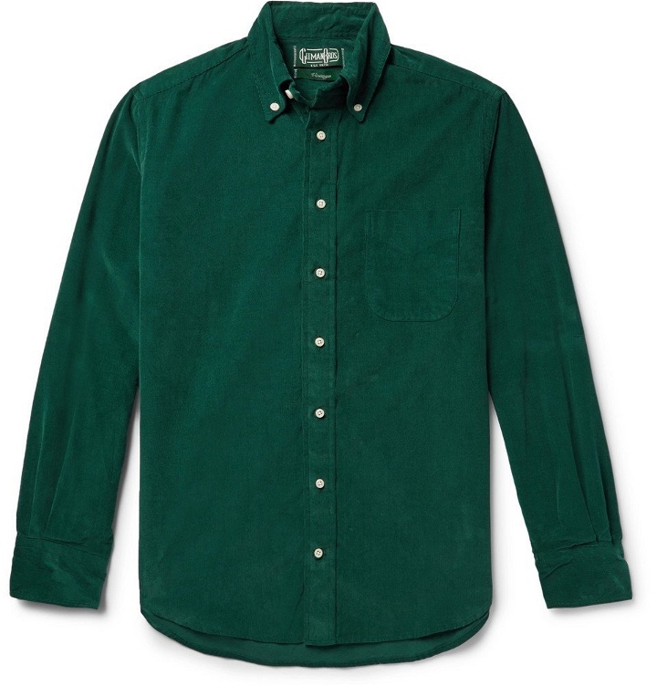 Photo: Gitman Vintage - Slim-Fit Button-Down Collar Cotton-Corduroy Shirt - Men - Emerald