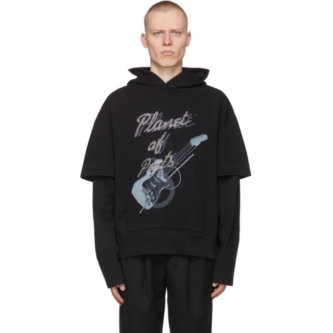 Photo: C2H4 Black My Own Private Planet Grunge Guitar Double Layer Hoodie