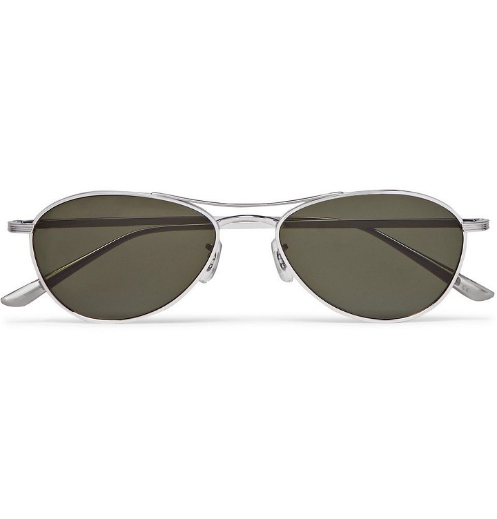 Photo: The Row - Oliver Peoples Aero LA Square-Frame Silver-Tone Titanium Sunglasses - Silver