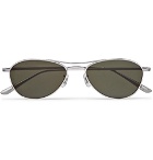 The Row - Oliver Peoples Aero LA Square-Frame Silver-Tone Titanium Sunglasses - Silver