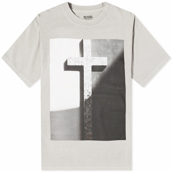 Photo: Pleasures Men's Cross Robert Maplethorpe T-Shirt in Grey