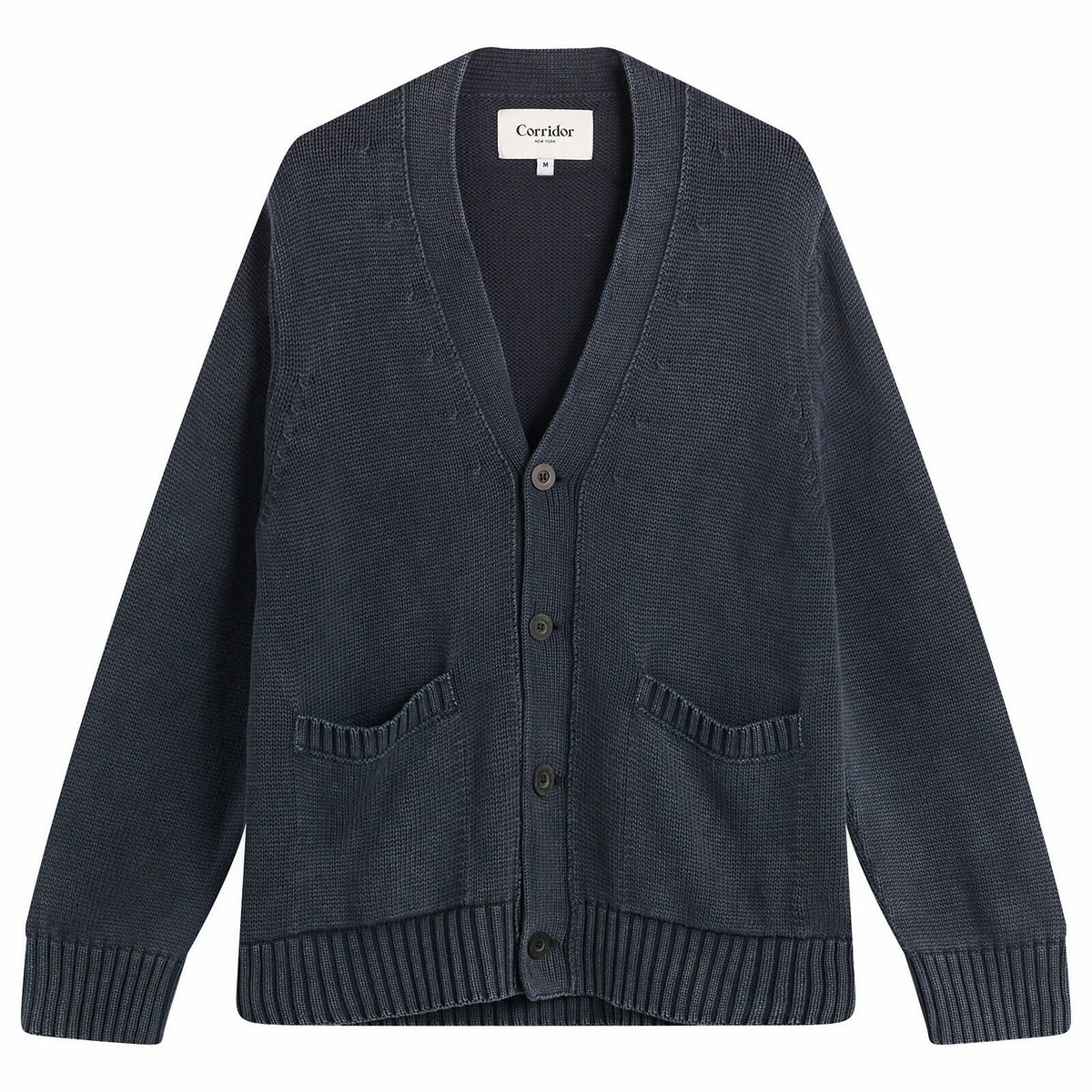 Corridor Men's Acid Wash Cardigan in Black