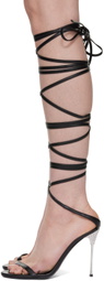 AREA Black Sergio Rossi Edition Shibari Heeled Sandals