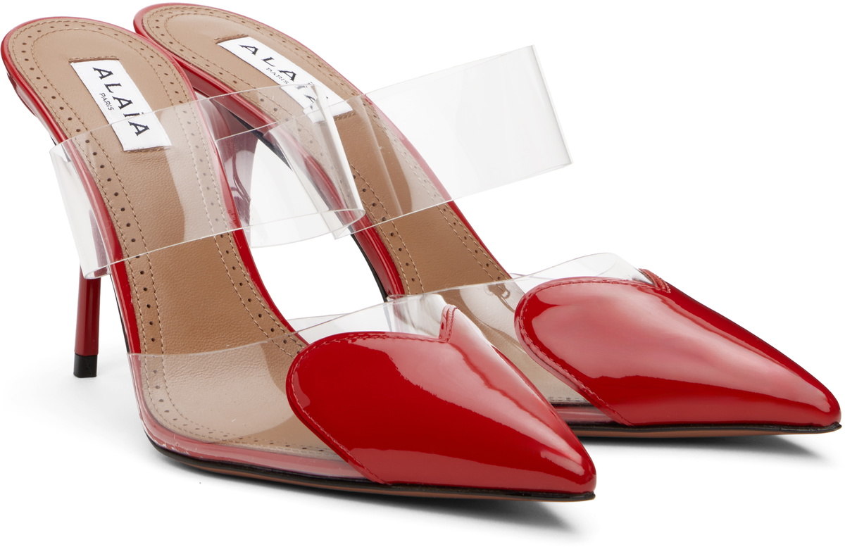 ALAÏA Red Le Coeur Mules ALAÏA