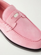 Christian Louboutin - The Plato Suede Leather Loafers - Pink