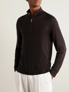 Paul Smith - Slim-Fit Merino Wool Half-Zip Sweater - Brown