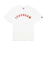 ICECREAM - Logo-Flocked Cotton-Jersey T-Shirt - White