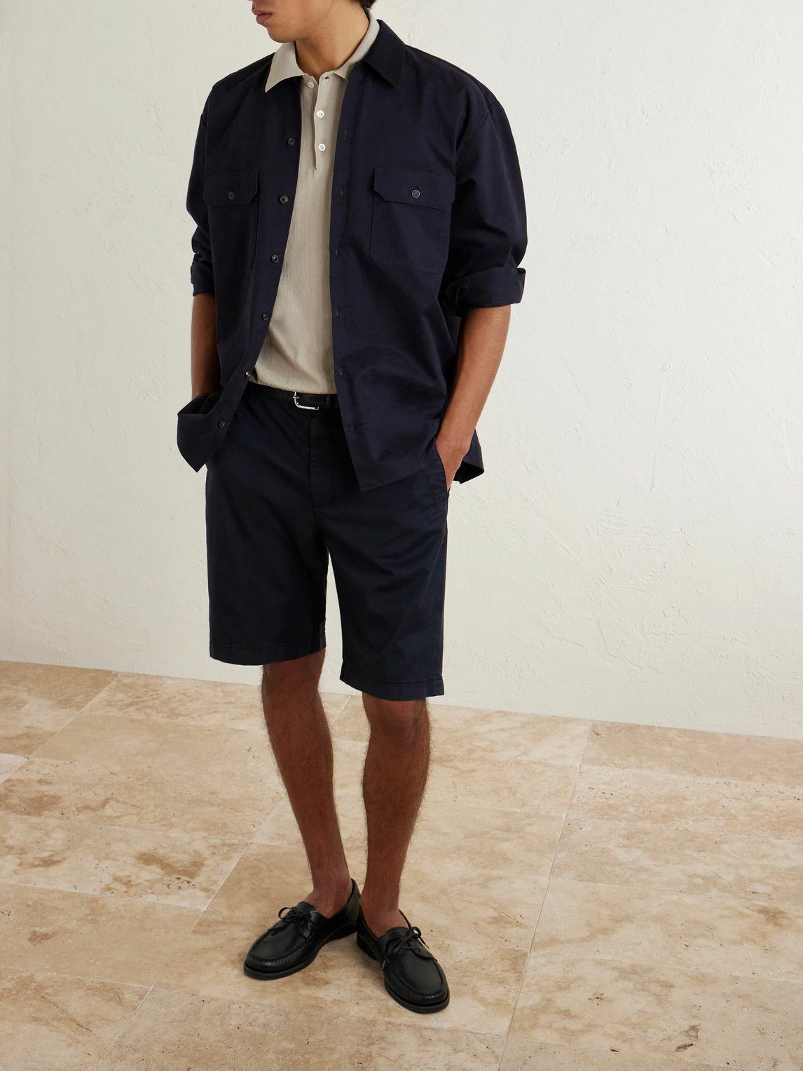 Canali - Straight-Leg Stretch Cotton-Blend Shorts - Unknown