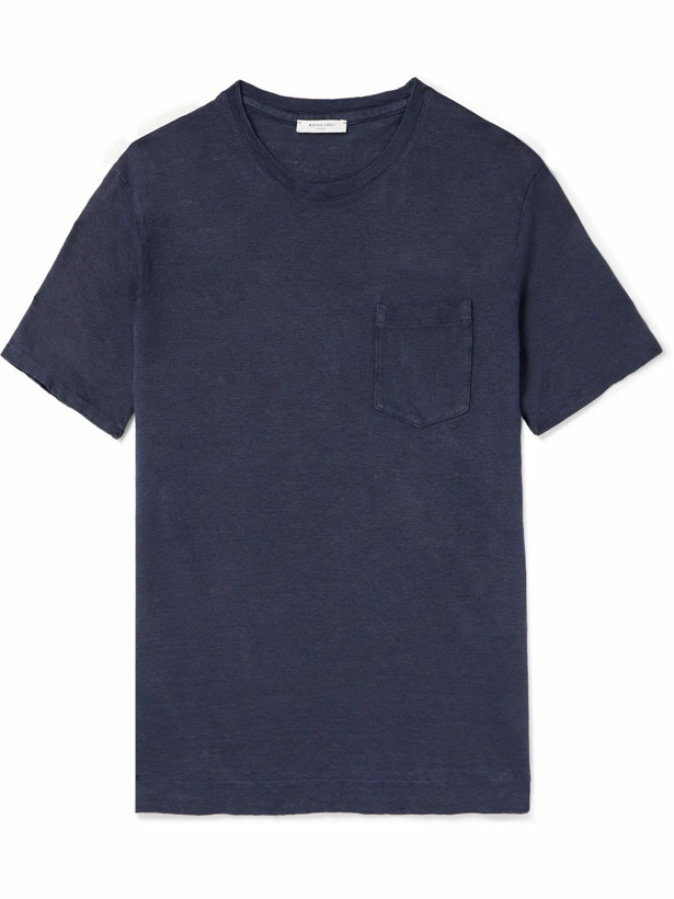 Photo: Boglioli - Garment-Dyed Linen T-Shirt - Blue