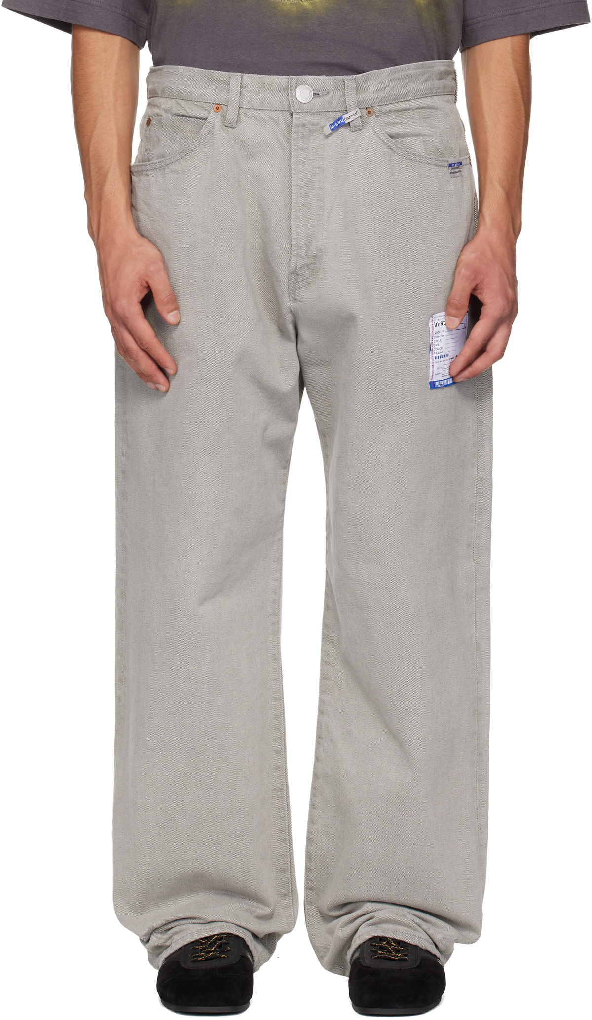 Maison MIHARA YASUHIRO Gray Bleached Denim Baggy Jeans