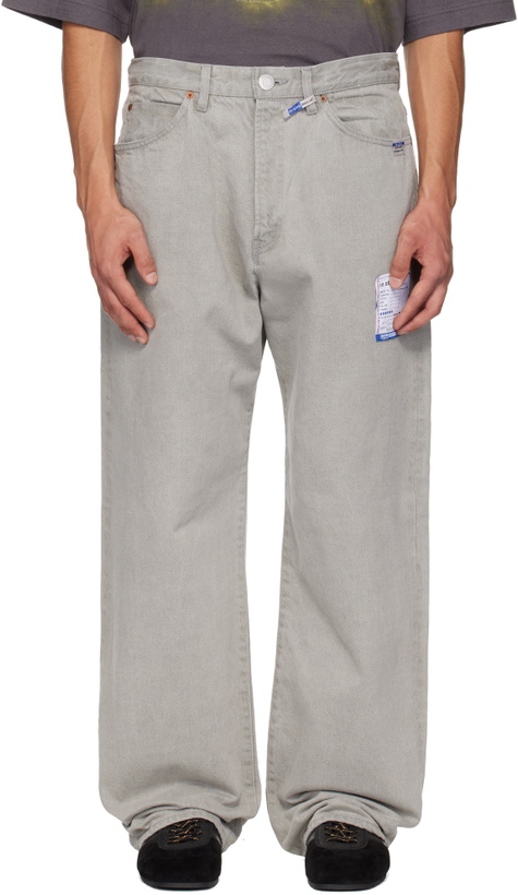 Photo: Maison MIHARA YASUHIRO Gray Bleached Denim Baggy Jeans