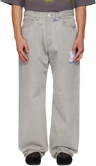Maison MIHARA YASUHIRO Gray Bleached Denim Baggy Jeans