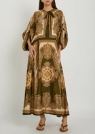 Zimmermann Mahon Printed Silk Midi Tunic Dress Multicoloured