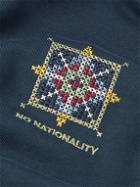 NN07 - Alan Logo-Embroidered Cotton-Jersey T-Shirt - Blue