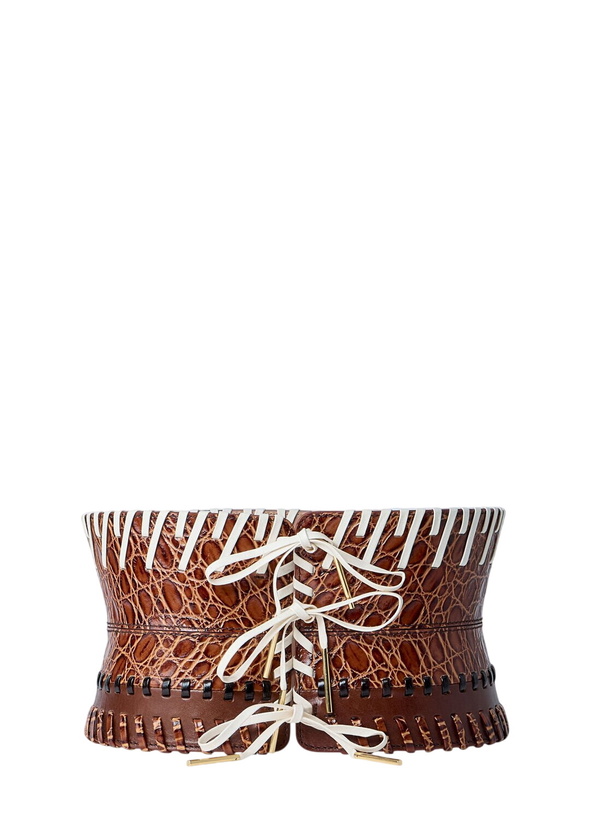 Photo: Dries Van Noten Embossed Leather Corset Belt