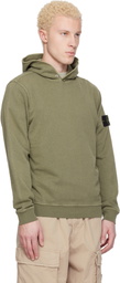 Stone Island Khaki 6100031 Malfilé Fleece Old Effect Hoodie
