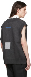 C2H4 Grey Geometry Knit Vest