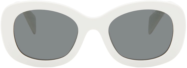 Photo: Prada Eyewear White Round Sunglasses