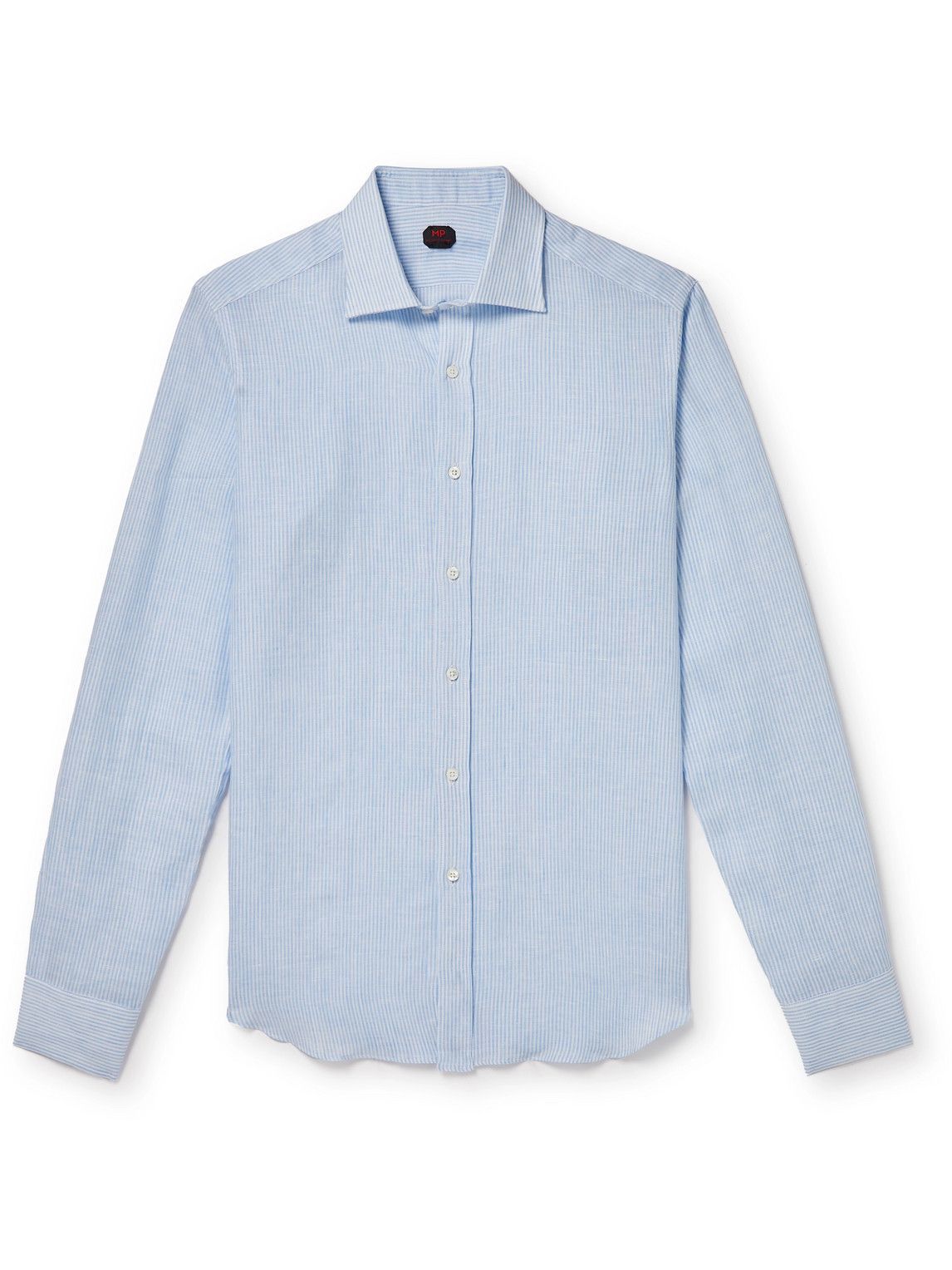 MP Massimo Piombo - Striped Linen Shirt - Blue